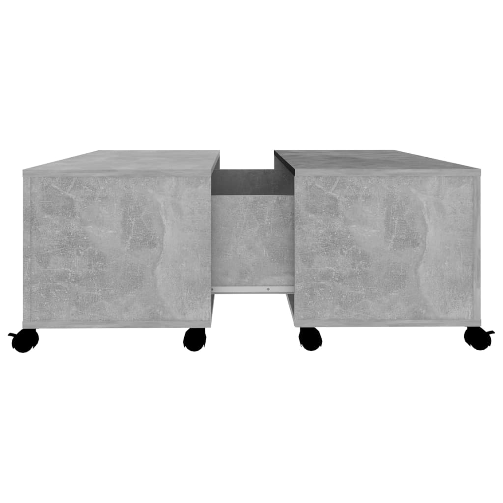betonszürke szerelt fa dohányzóasztal 75 x 75 x 38 cm