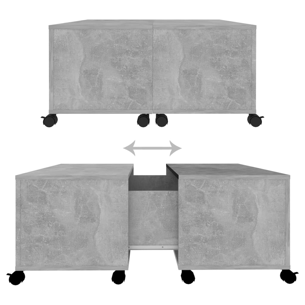 betonszürke szerelt fa dohányzóasztal 75 x 75 x 38 cm