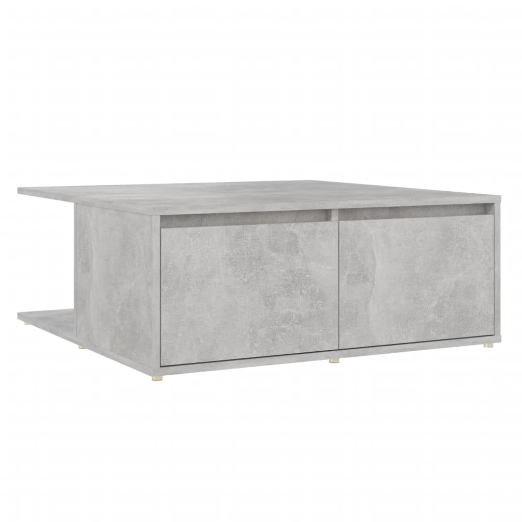betonszürke szerelt fa dohányzóasztal 80 x 80 x 31 cm
