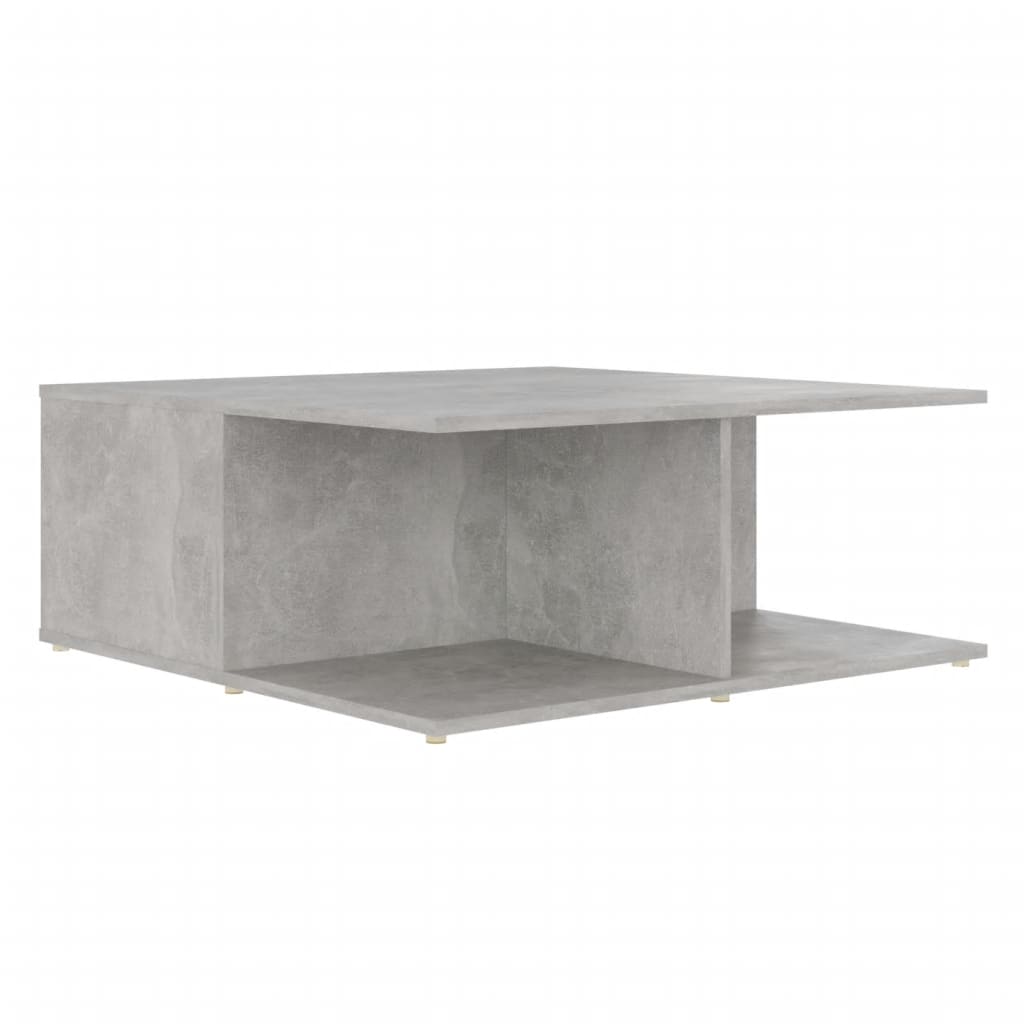 betonszürke szerelt fa dohányzóasztal 80 x 80 x 31 cm