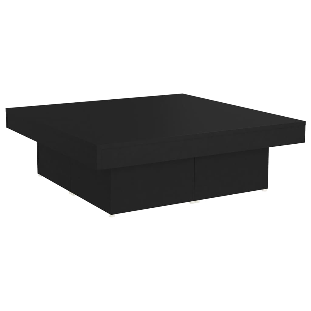 fekete szerelt fa dohányzóasztal 90 x 90 x 28 cm