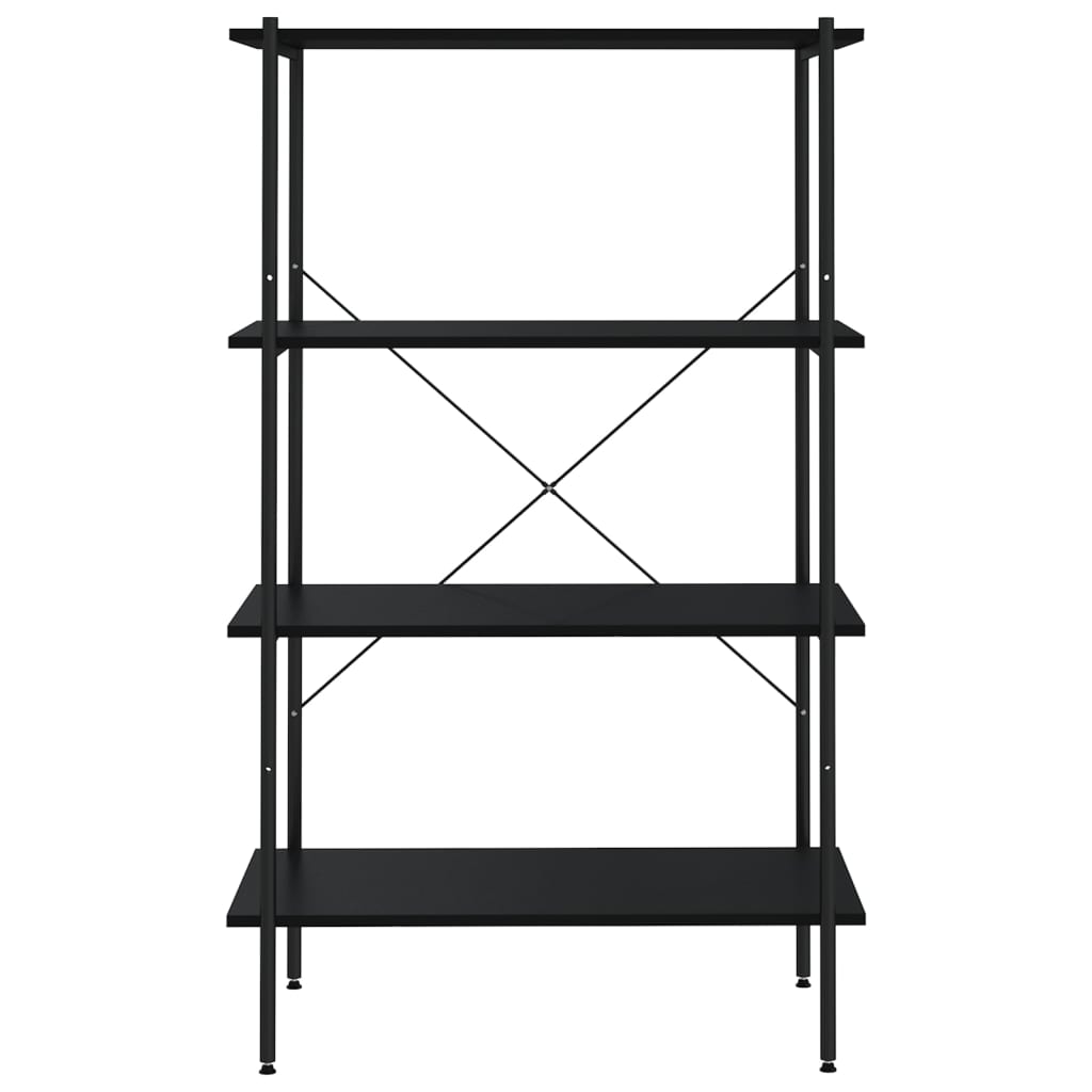 fekete 4 szintes polcrendszer 80 x 40 x 130 cm