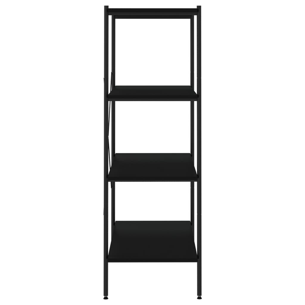 fekete 4 szintes polcrendszer 80 x 40 x 130 cm