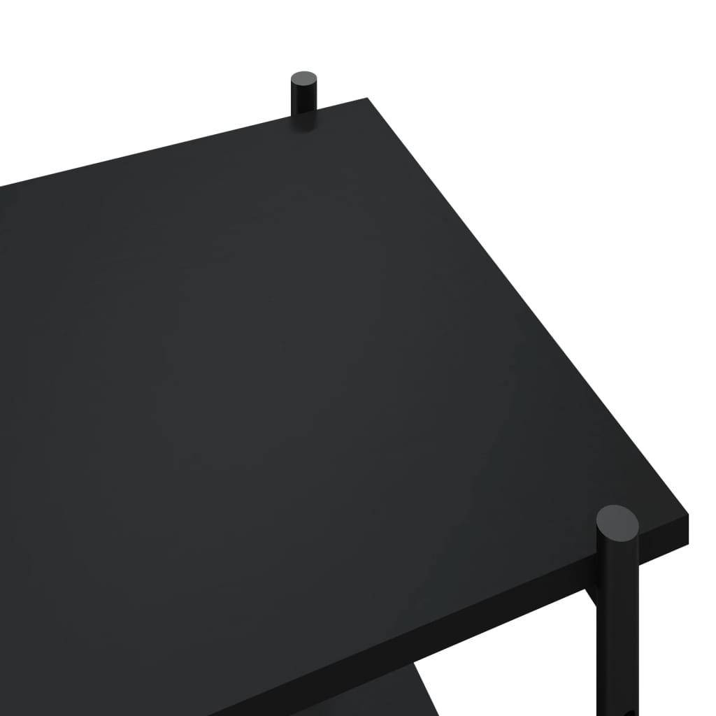 fekete 5 szintes polcrendszer 80x40x163 cm