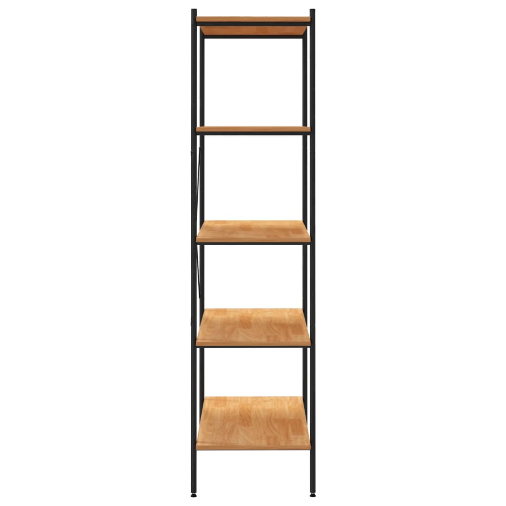 5 szintes polcrendszer fekete és tölgy 80x40x163 cm