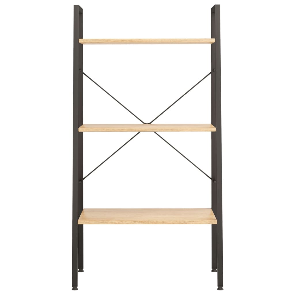 3 szintes világosbarna és fekete állópolc 56 x 35 x 108 cm