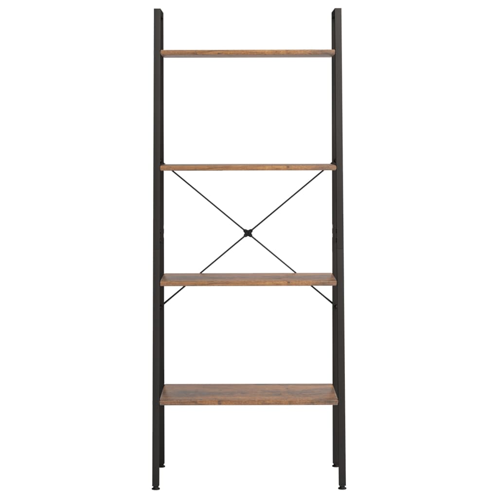 4 szintes sötétbarna és fekete állópolc 56 x 35 x 140 cm