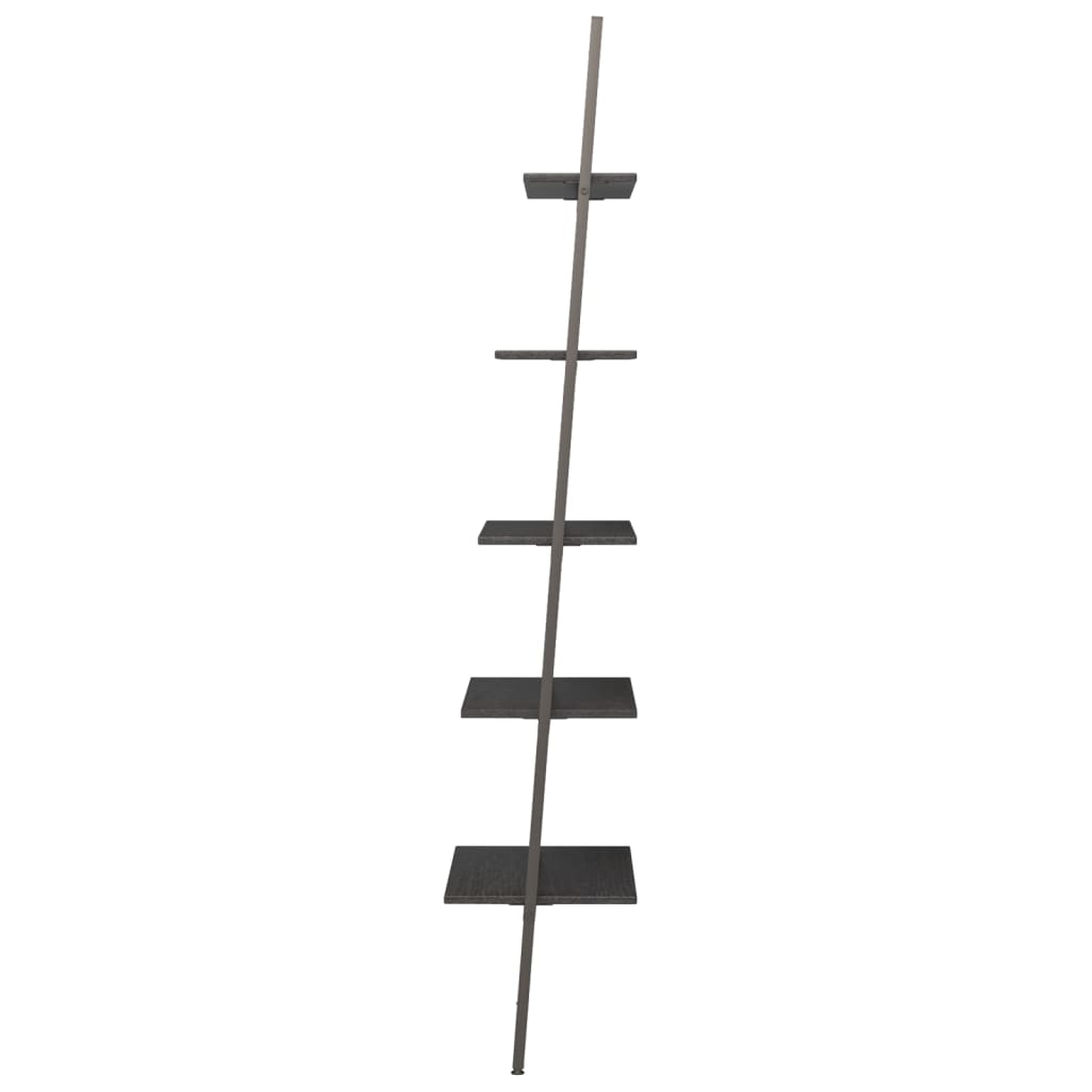 5 szintes fekete létrapolc 64 x 34 x 185,5 cm