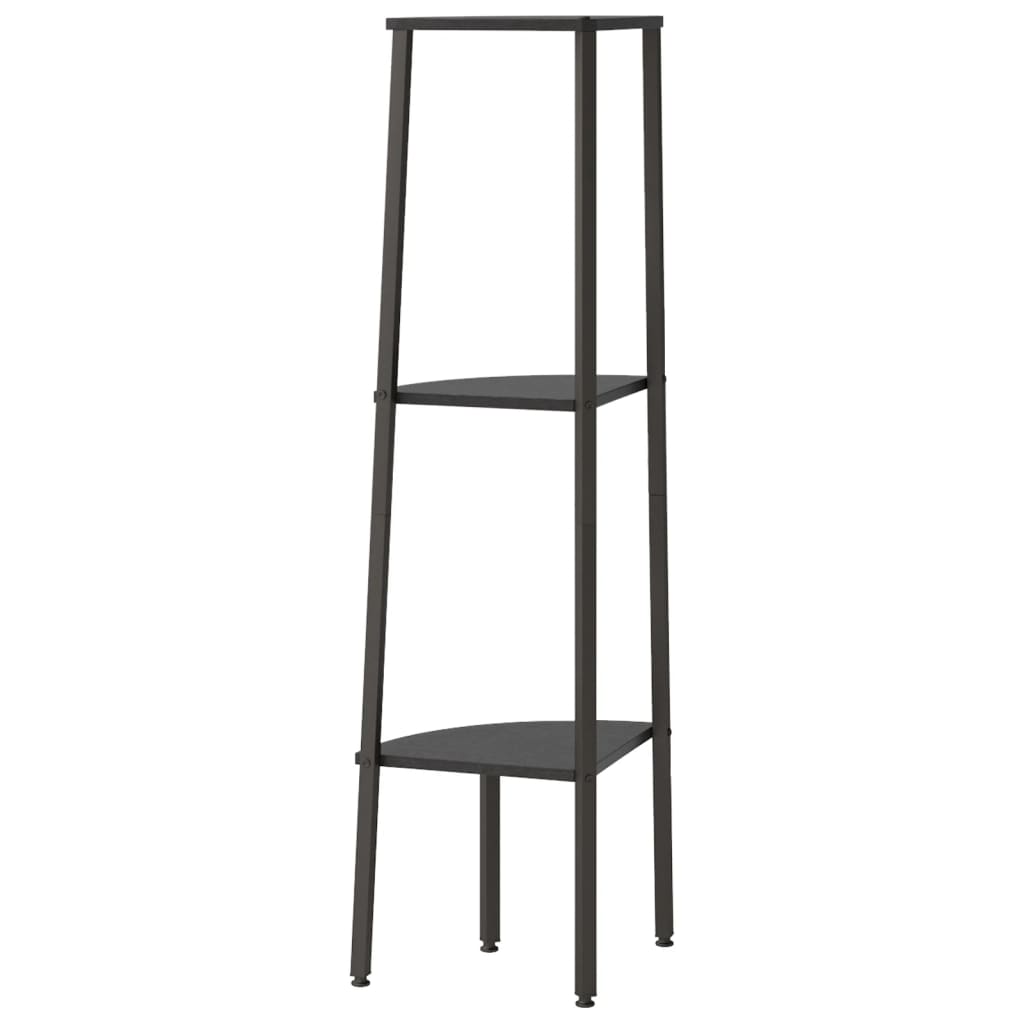 3 szintes fekete sarokpolc 45,5 x 31,5 x 120 cm