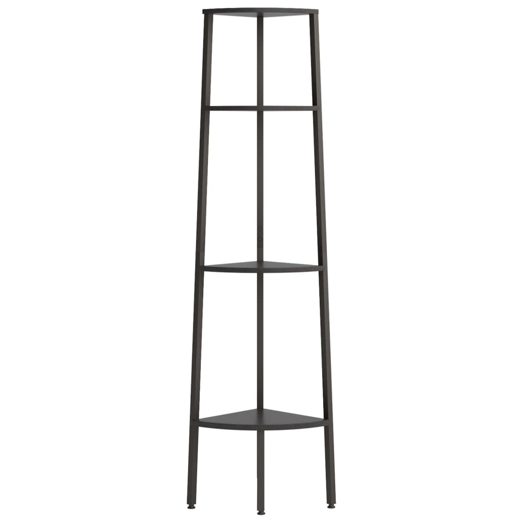 4 szintes fekete sarokpolc 45,5 x 31,5 x 150 cm