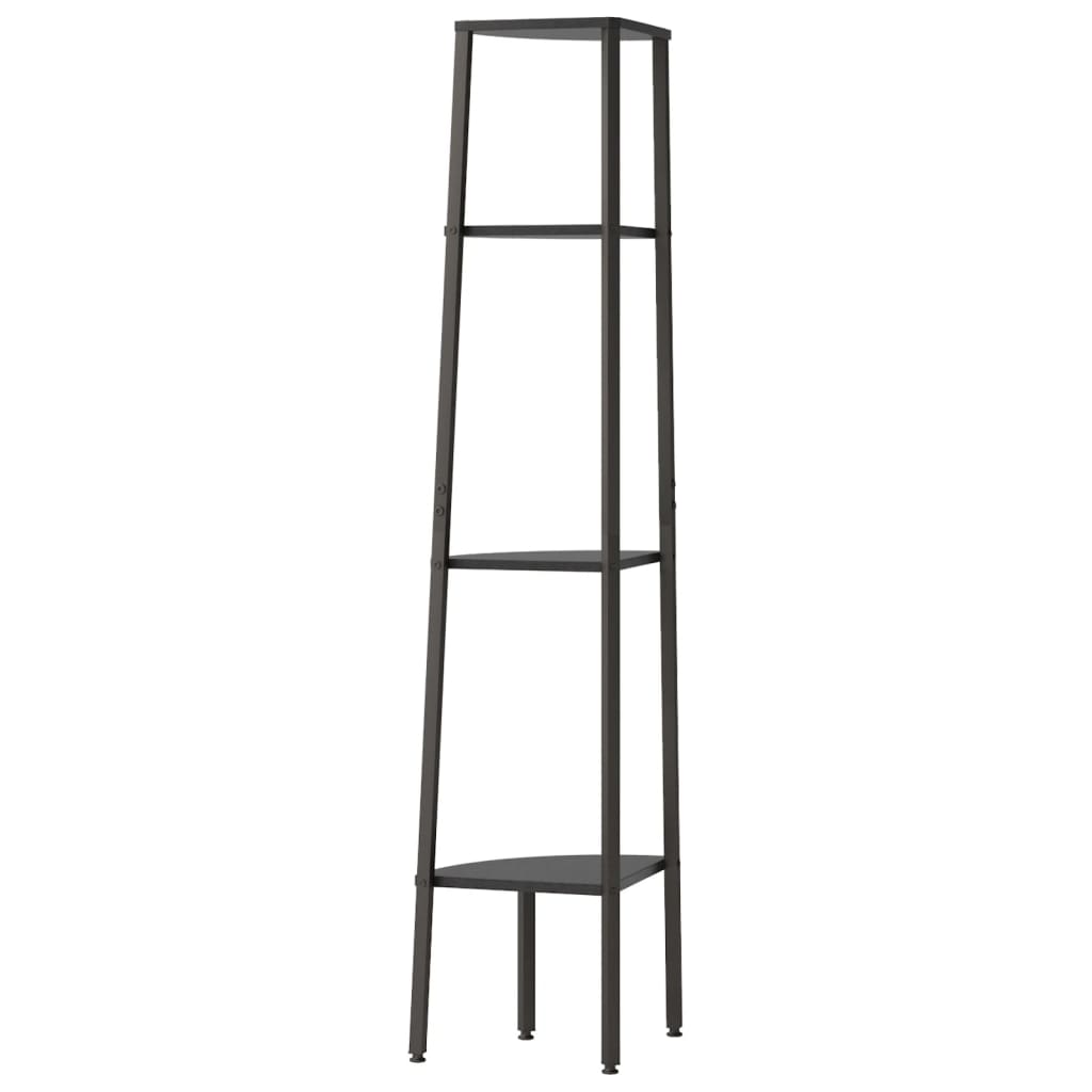 4 szintes fekete sarokpolc 45,5 x 31,5 x 150 cm