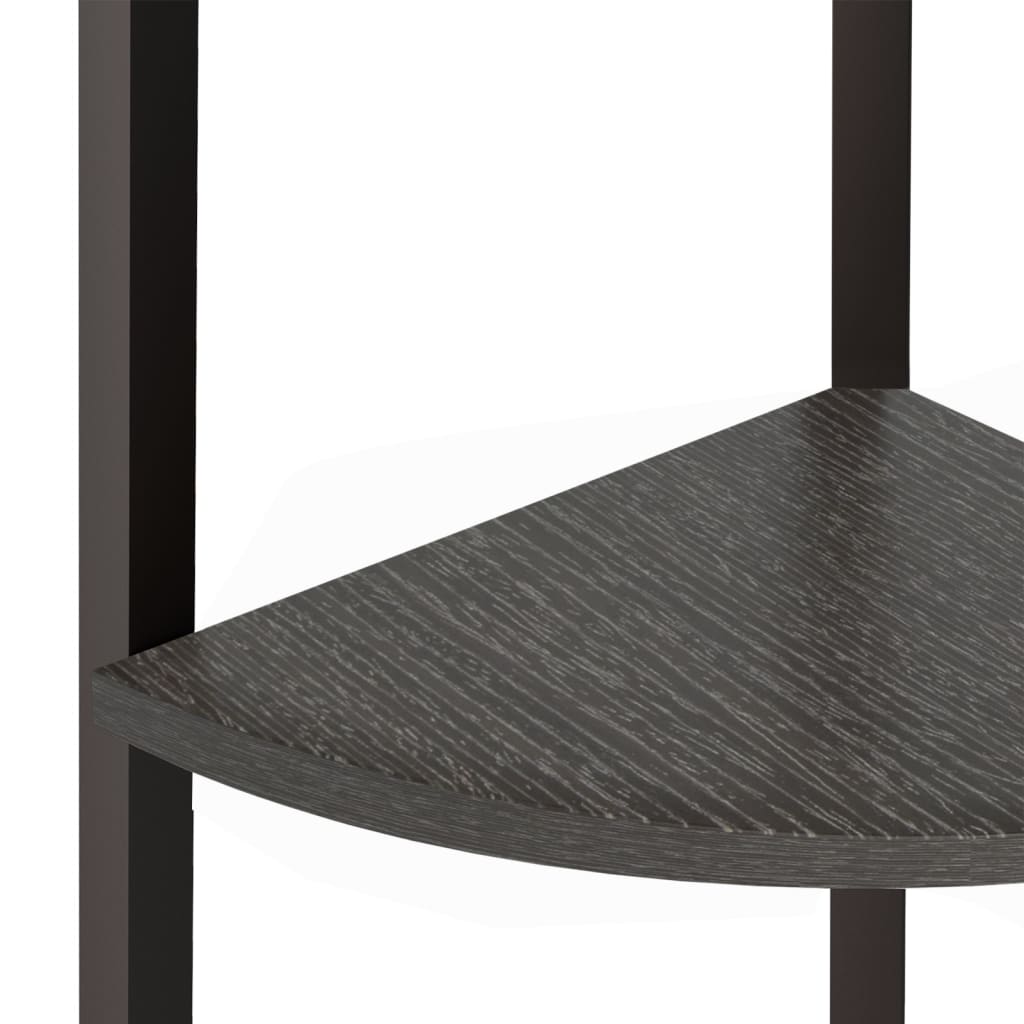 4 szintes fekete sarokpolc 45,5 x 31,5 x 150 cm