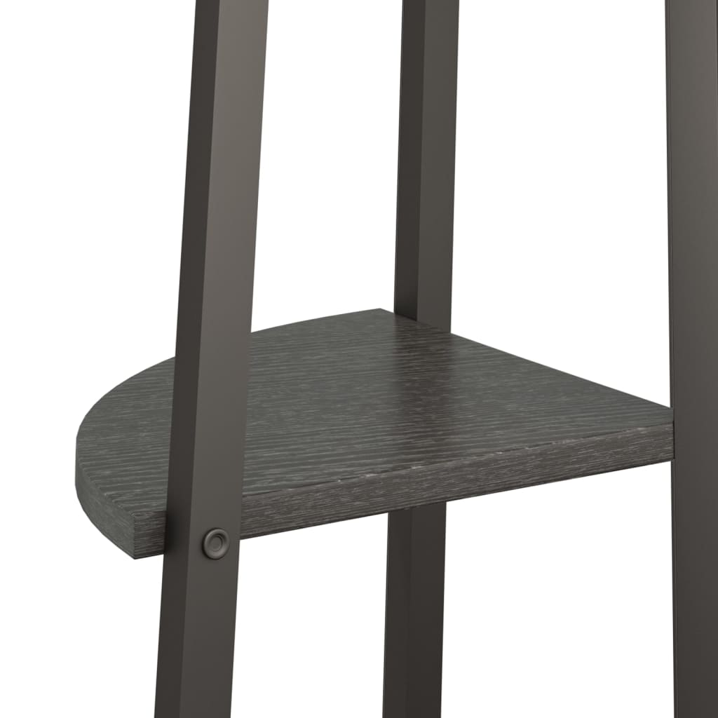 4 szintes fekete sarokpolc 45,5 x 31,5 x 150 cm