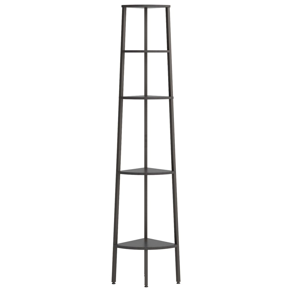 5 szintes fekete sarokpolc 45,5 x 31,5 x 180 cm