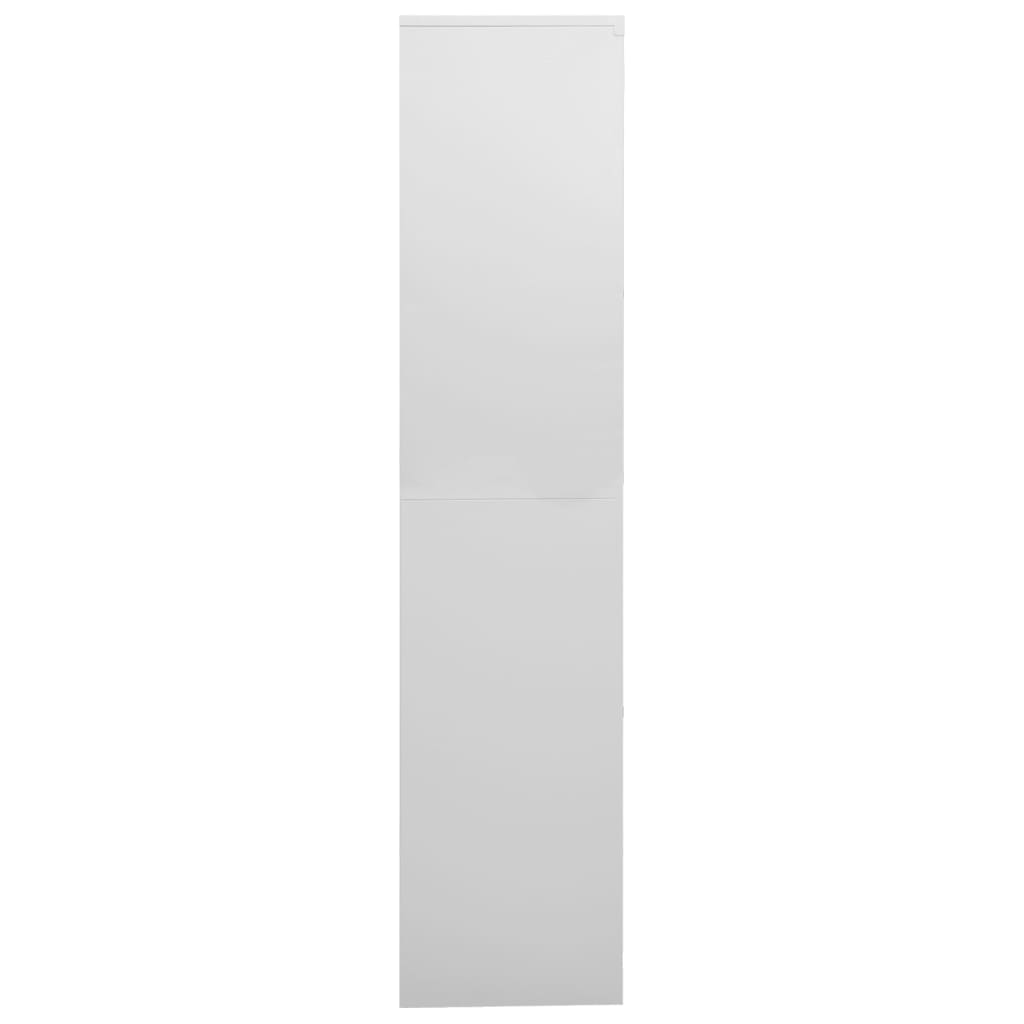 világosszürke acél és edzett üveg irodai szekrény 90x40x180 cm