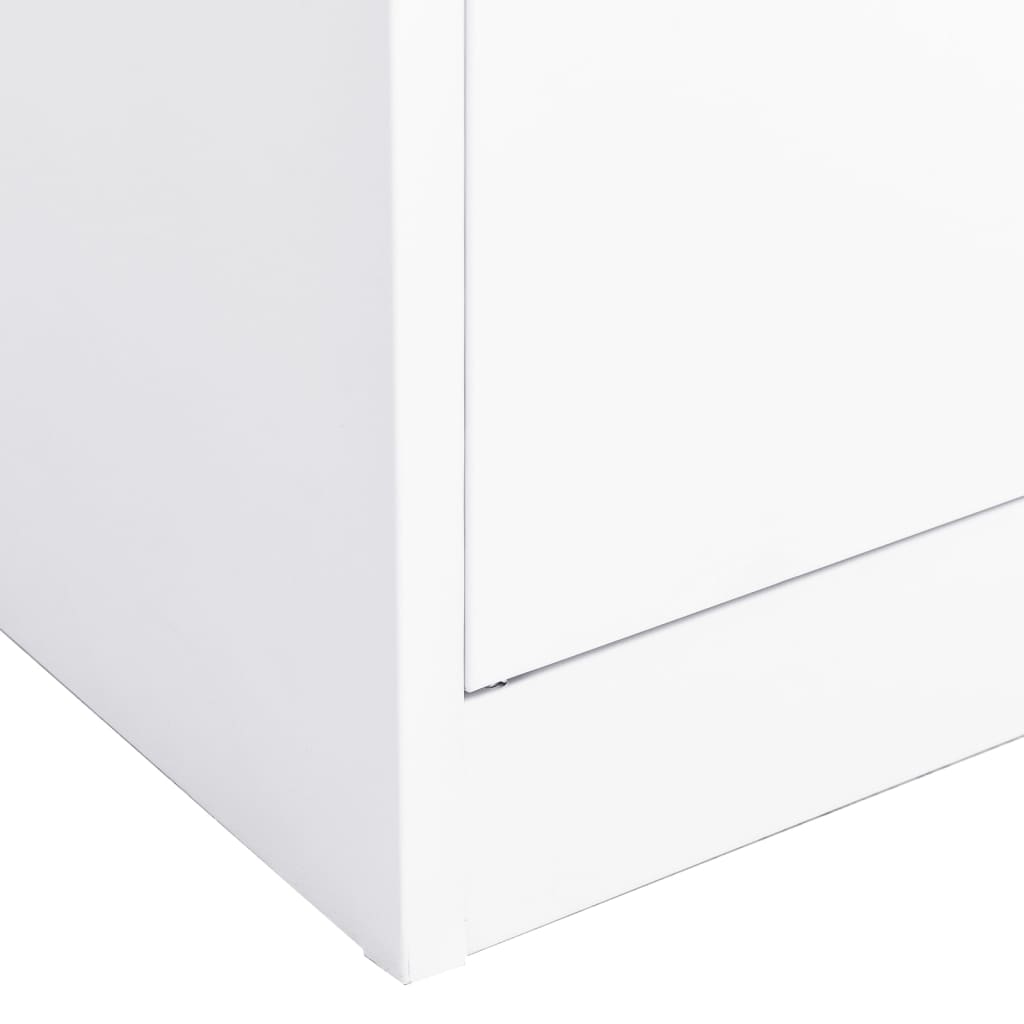 fehér acél irodai szekrény 90 x 40 x 180 cm