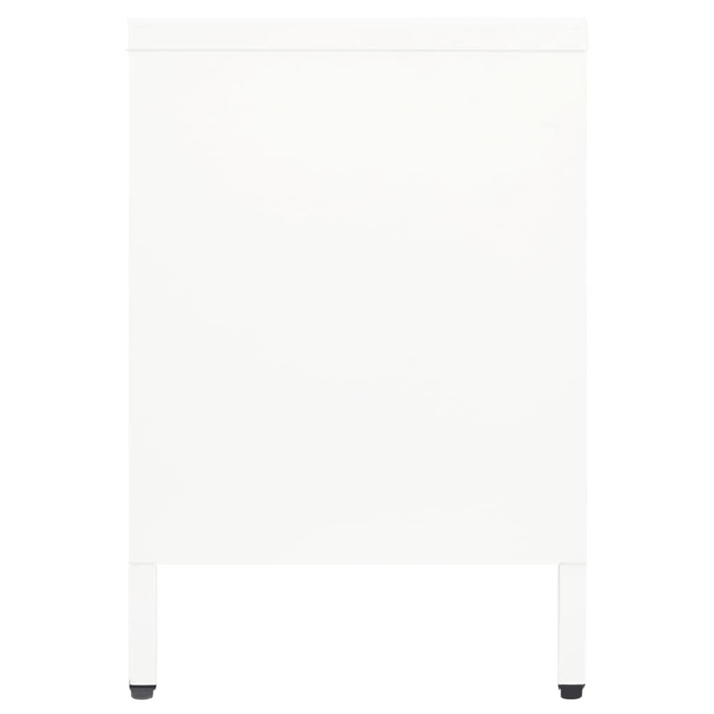 fehér acél és üveg TV-szekrény 105x35x52 cm