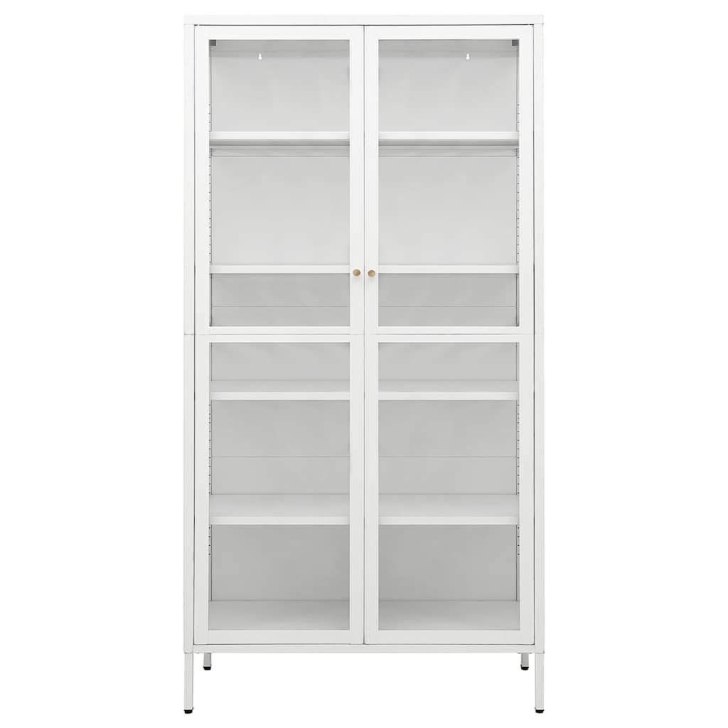fehér acél és edzett üveg vitrin 90 x 40 x 180 cm