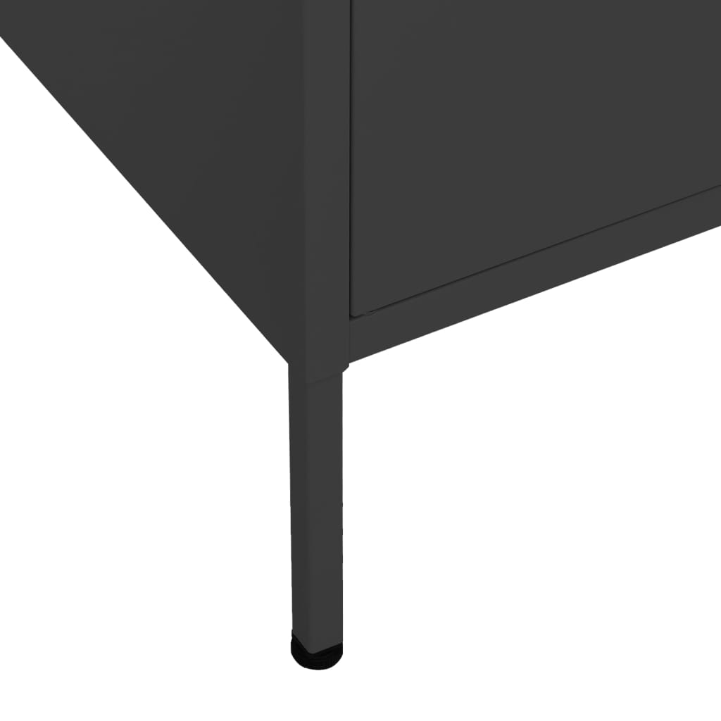 fekete acél tárolószekrény 80 x 35 x 101,5 cm