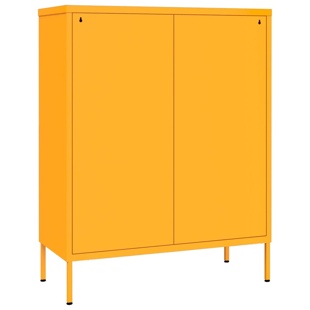 mustársárga acél fiókos szekrény 80 x 35 x 101,5 cm