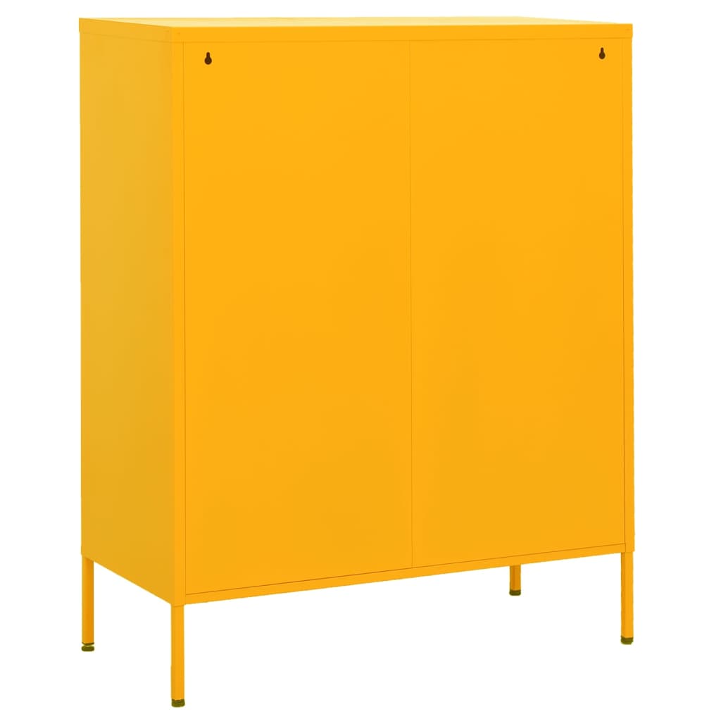 mustársárga acél tárolószekrény 80 x 35 x 101,5 cm