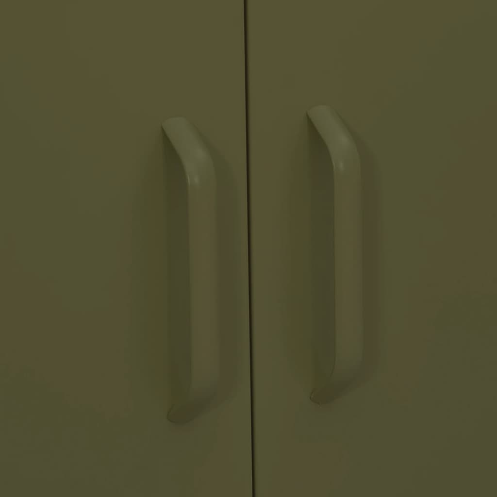 olívazöld acél tárolószekrény 80 x 35 x 101,5 cm