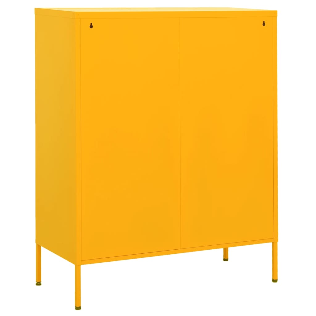 mustársárga acél tárolószekrény 80 x 35 x 101,5 cm