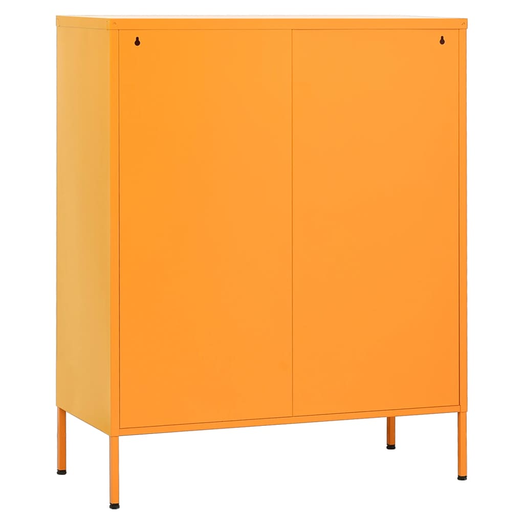 mustárzöld acél tárolószekrény 80 x 35 x 101,5 cm