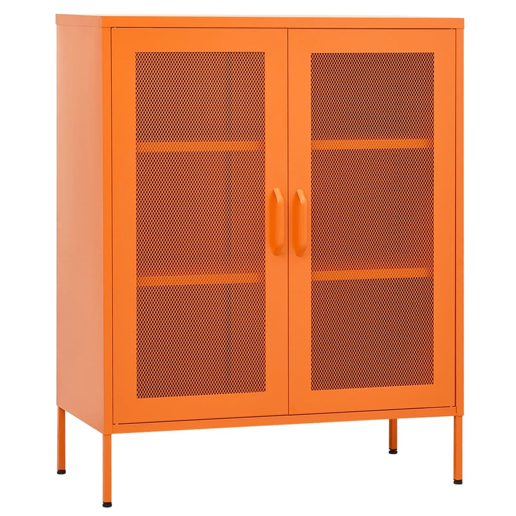 narancssárga acél tárolószekrény 80 x 35 x 101,5 cm