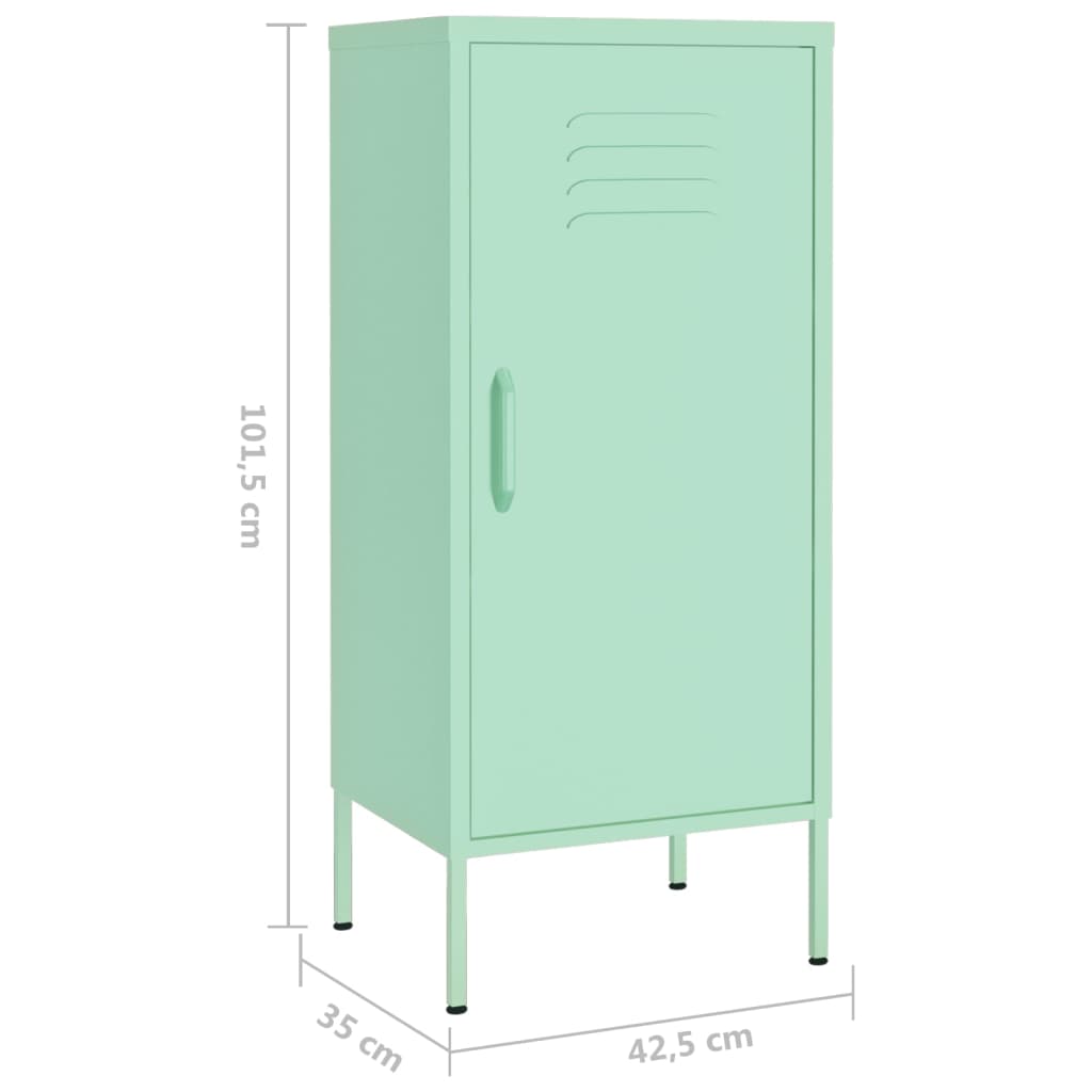 mentazöld acél tárolószekrény 42,5 x 35 x 101,5 cm