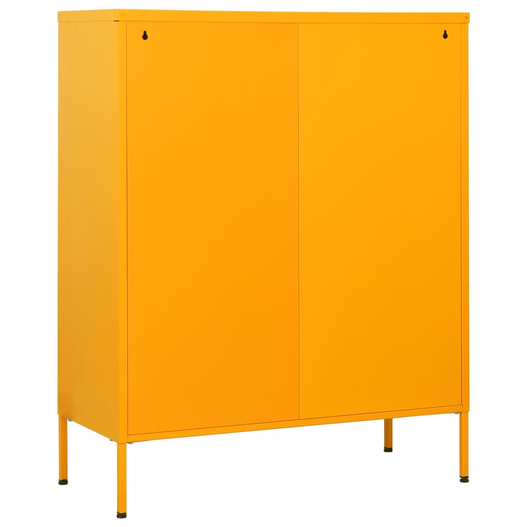mustársárga acél fiókos szekrény 80 x 35 x 101,5 cm