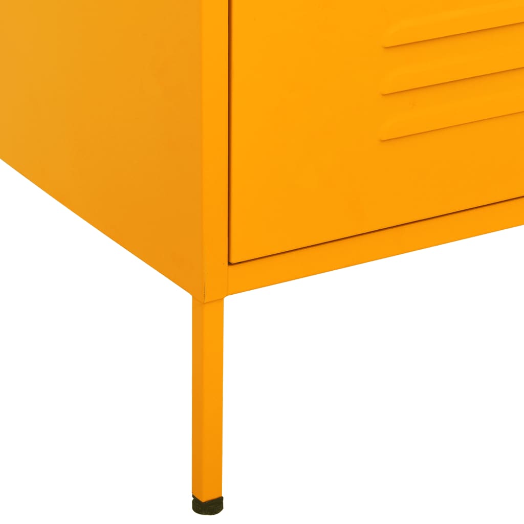 mustársárga acél fiókos szekrény 80 x 35 x 101,5 cm