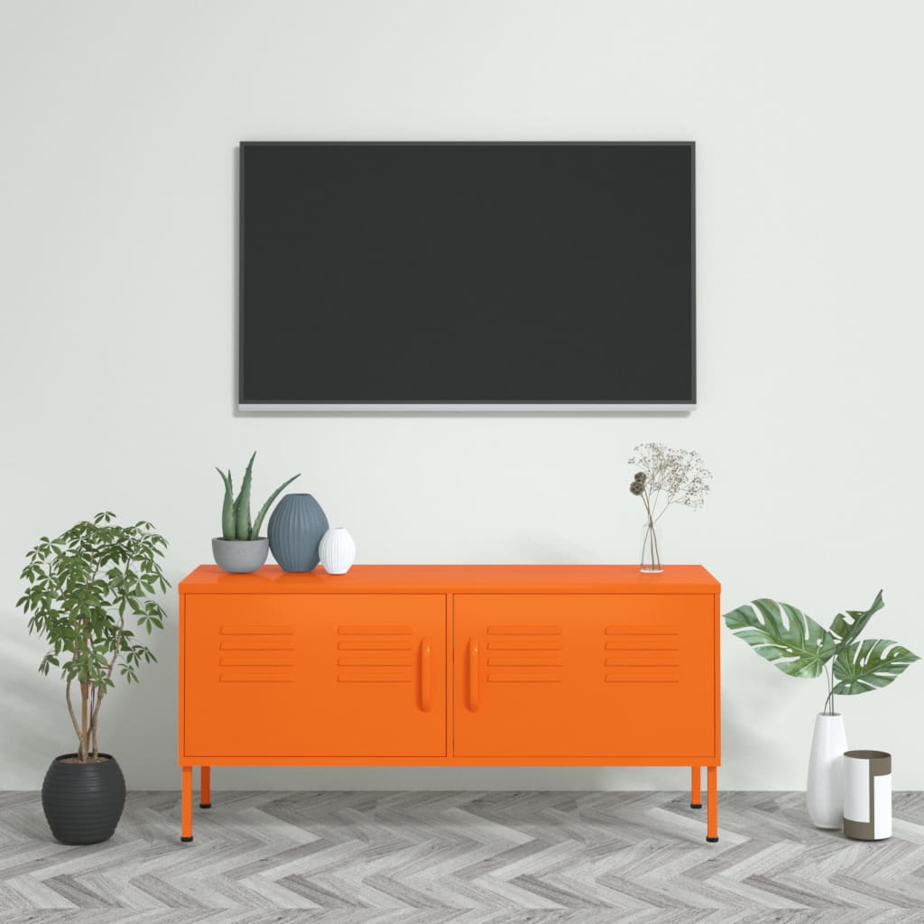 narancssárga acél TV-szekrény 105 x 35 x 50 cm