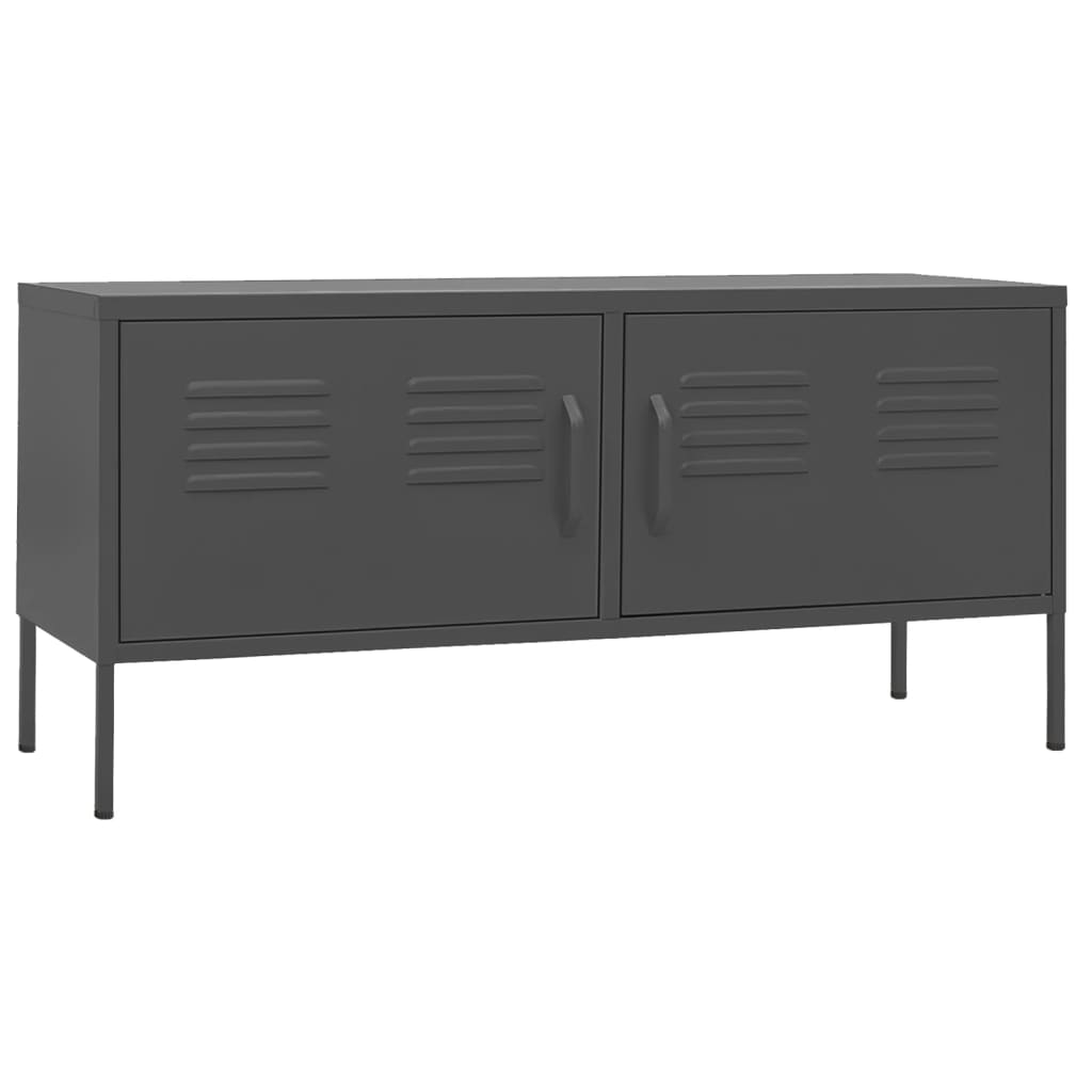 antracitszürke acél TV-szekrény 105 x 35 x 50 cm