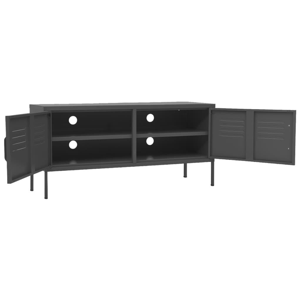 antracitszürke acél TV-szekrény 105 x 35 x 50 cm