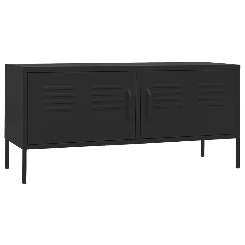 fekete acél TV-szekrény 105 x 35 x 50 cm