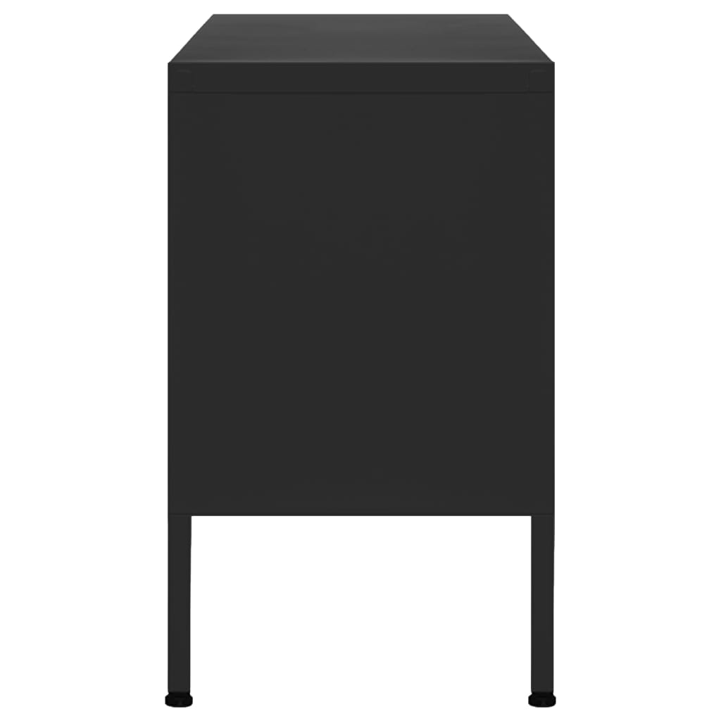 fekete acél TV-szekrény 105 x 35 x 50 cm