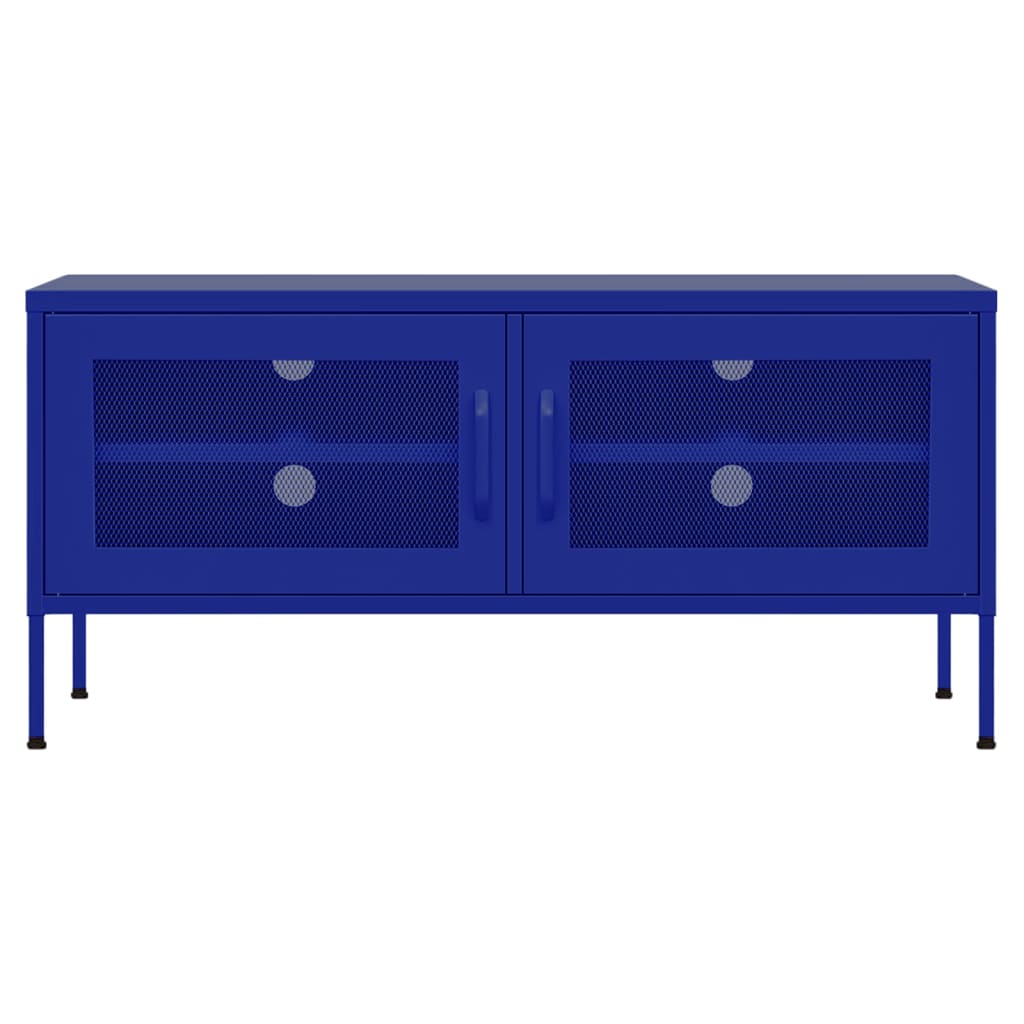 tengerészkék acél TV-szekrény 105 x 35 x 50 cm