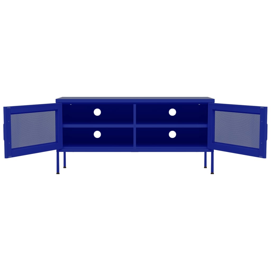 tengerészkék acél TV-szekrény 105 x 35 x 50 cm