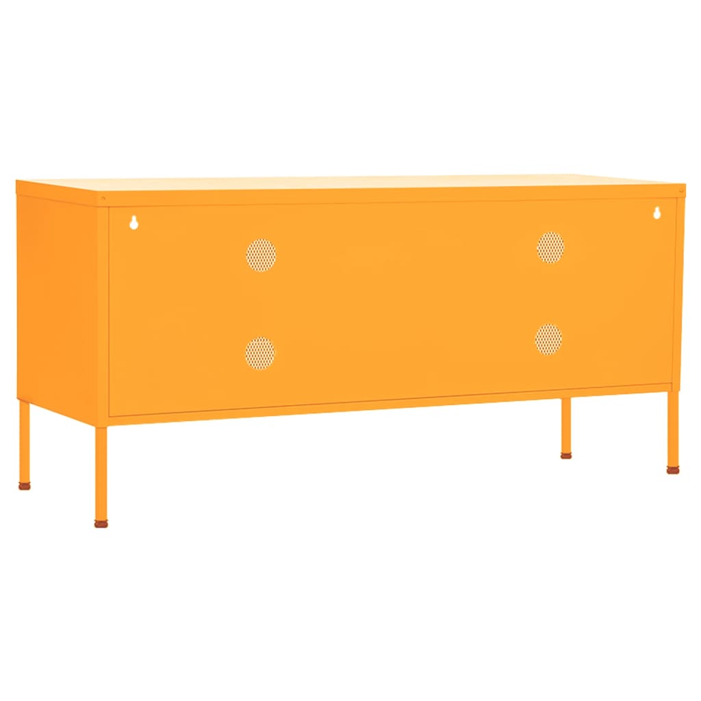 mustársárga acél TV-szekrény 105 x 35 x 50 cm