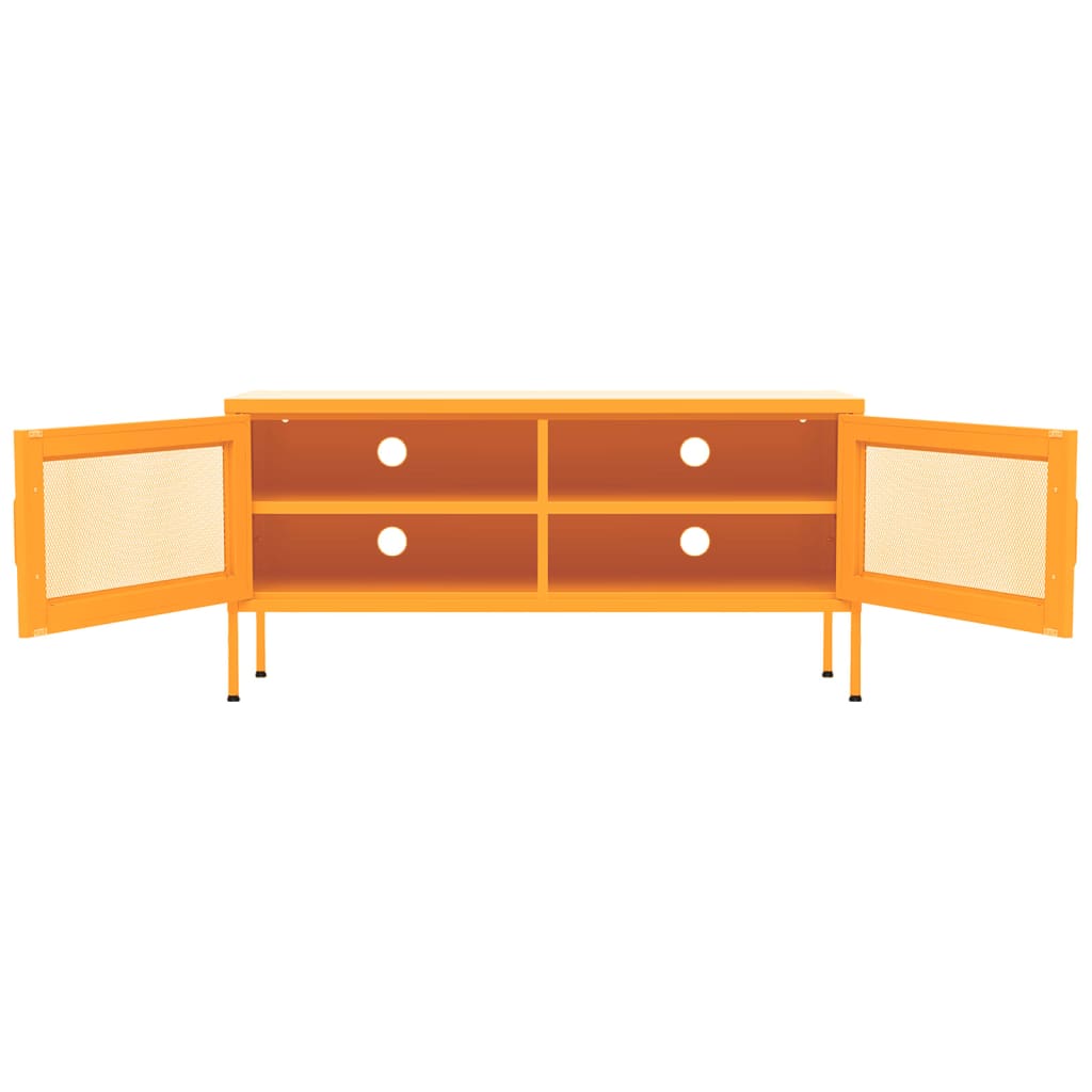 mustársárga acél TV-szekrény 105 x 35 x 50 cm