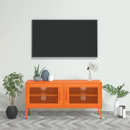 narancssárga acél TV-szekrény 105 x 35 x 50 cm