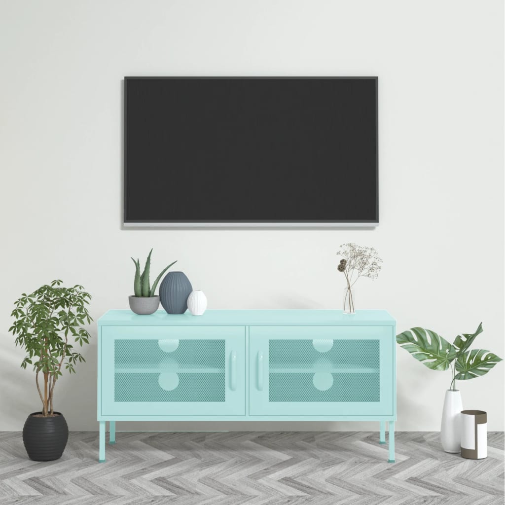 mentazöld acél TV-szekrény 105 x 35 x 50 cm
