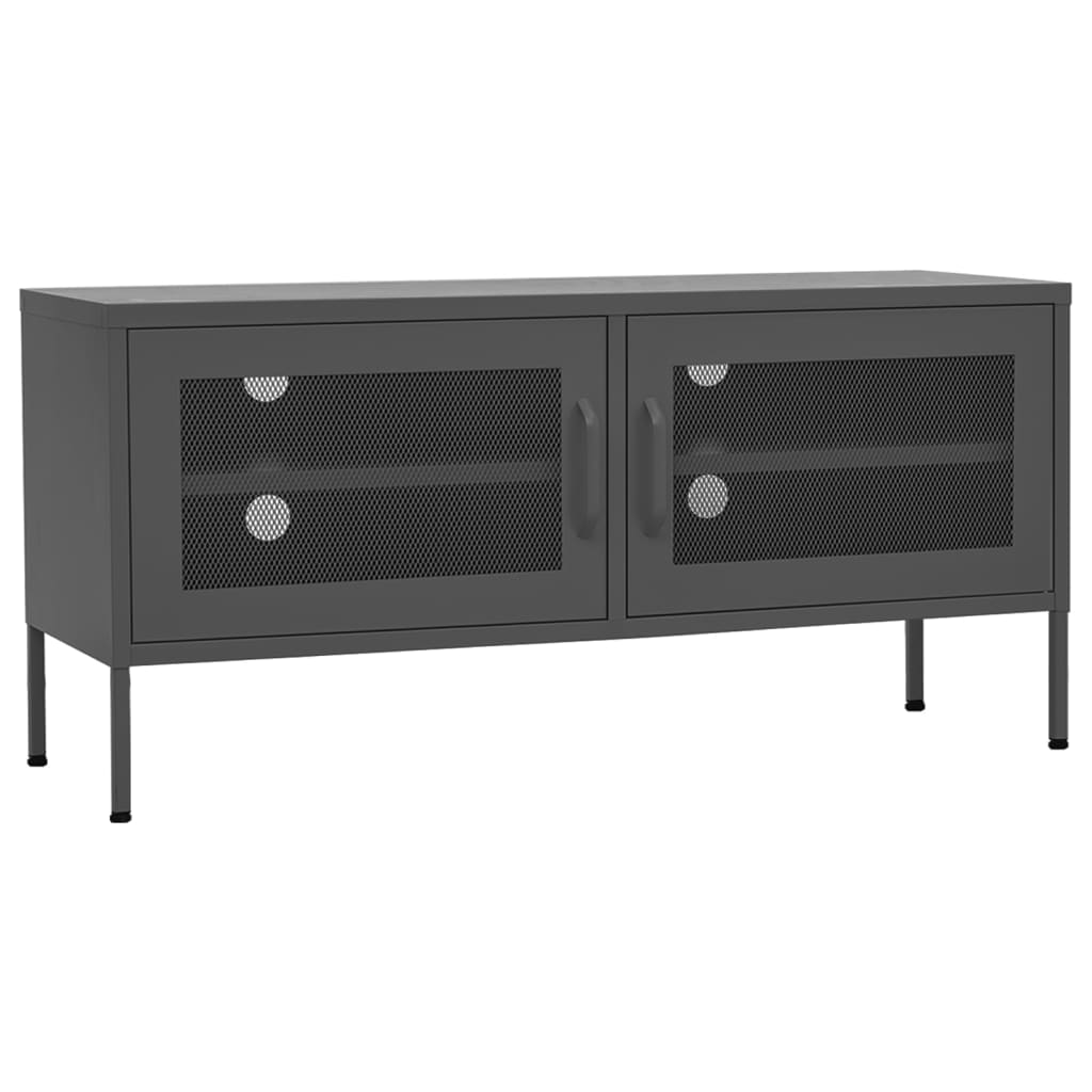 antracitszürke acél TV-szekrény 105 x 35 x 50 cm