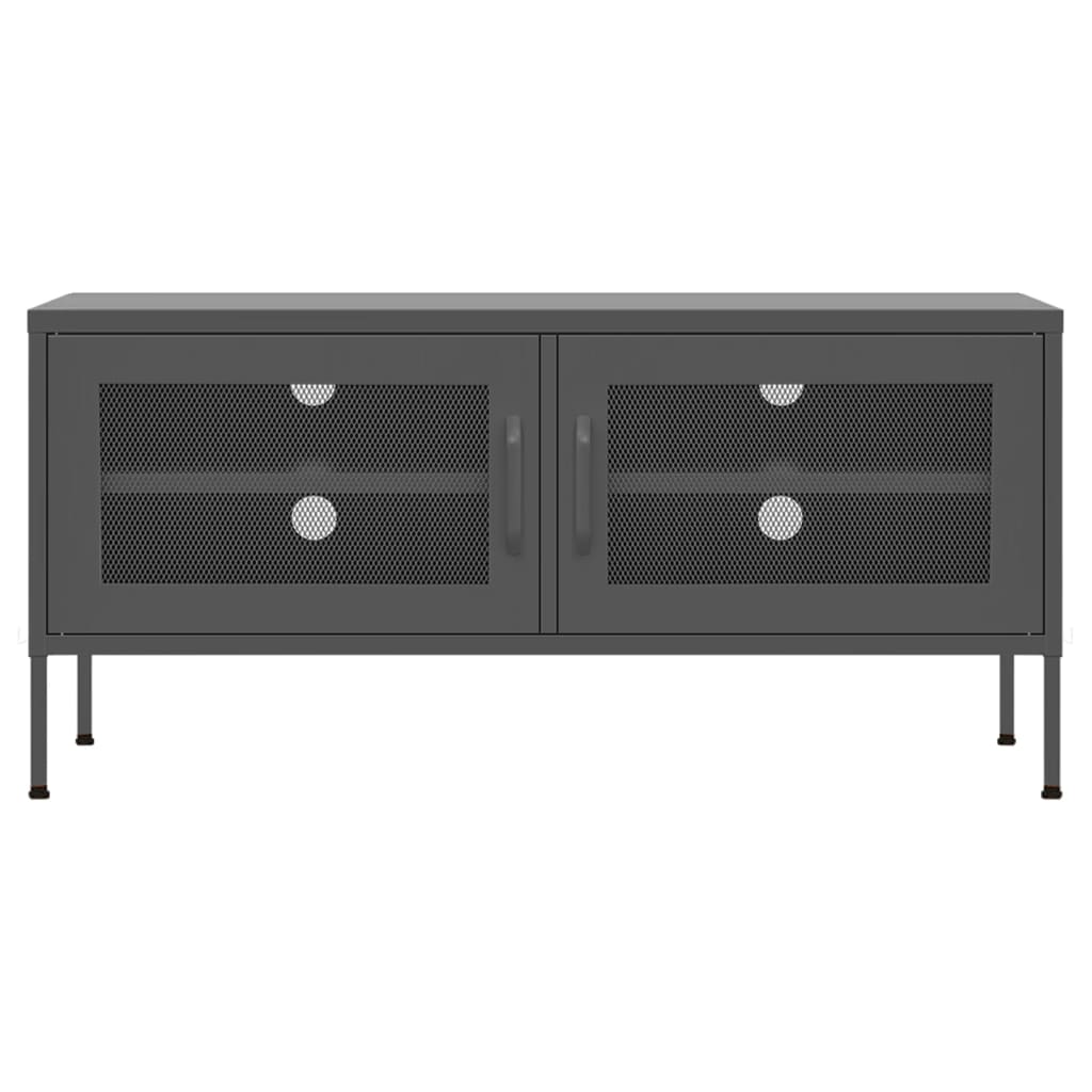 antracitszürke acél TV-szekrény 105 x 35 x 50 cm