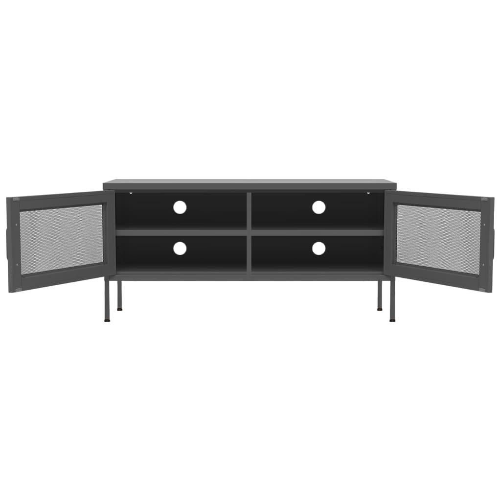 antracitszürke acél TV-szekrény 105 x 35 x 50 cm