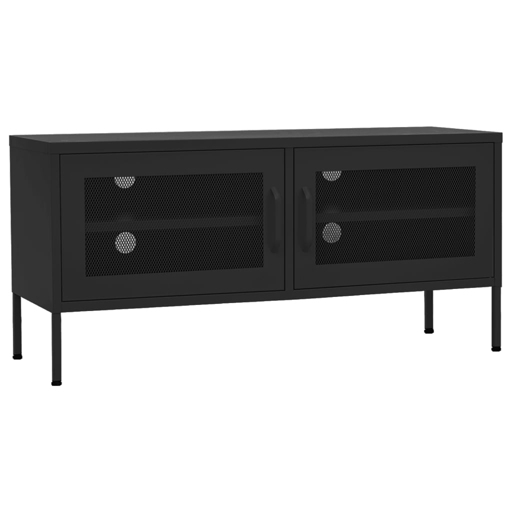fekete acél TV-szekrény 105 x 35 x 50 cm