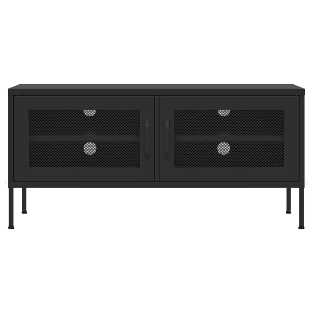 fekete acél TV-szekrény 105 x 35 x 50 cm