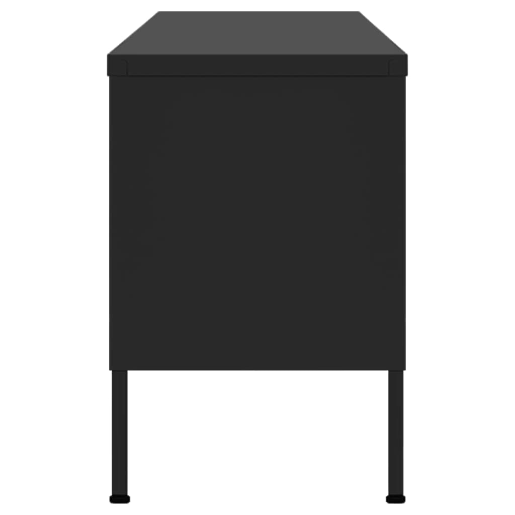 fekete acél TV-szekrény 105 x 35 x 50 cm