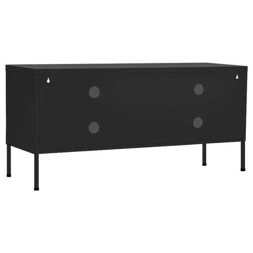 fekete acél TV-szekrény 105 x 35 x 50 cm
